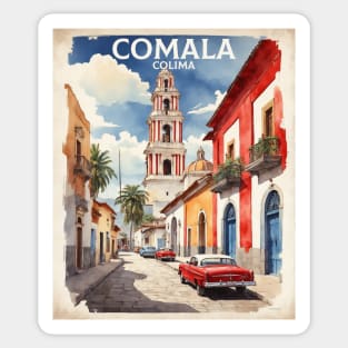 Comala Colima Mexico Vintage Tourism Travel Sticker